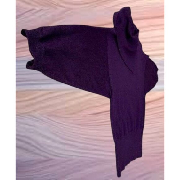 Vintage Tweeds Womens Merino Wool Sweater XL Purple Cowl Neck Business Casual - Picture 3 of 11